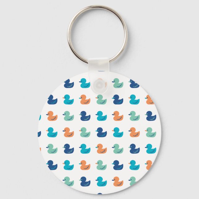 Cute Paddling of Ducks Pattern Key Ring (Front)
