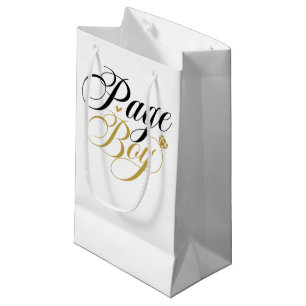 Cute page boy word art Wedding party Small Gift Bag