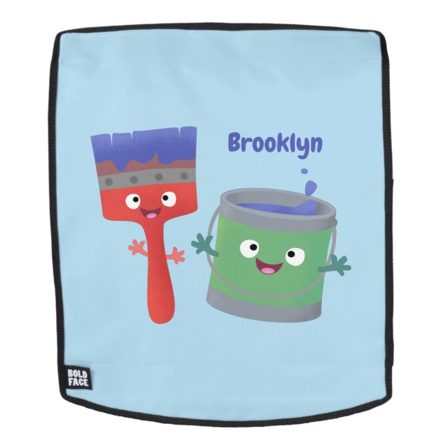 Cute paintbrush and paint cartoon characters backpack (Removable Face)