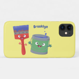 Cute paintbrush and paint cartoon characters Case-Mate iPhone case