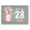 Cute painted mason jar pink flowers table cards