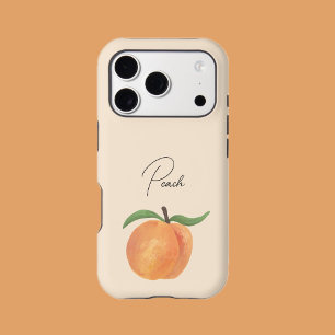 Cute Painted Peach Fruit Illustration