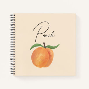 Cute Painted Peach Fruit Illustration  Notebook