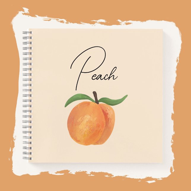 Cute Painted Peach Fruit Illustration  Notebook (Creator Uploaded)