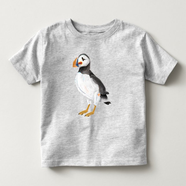 Cute painted puffin toddler T-Shirt (Front)