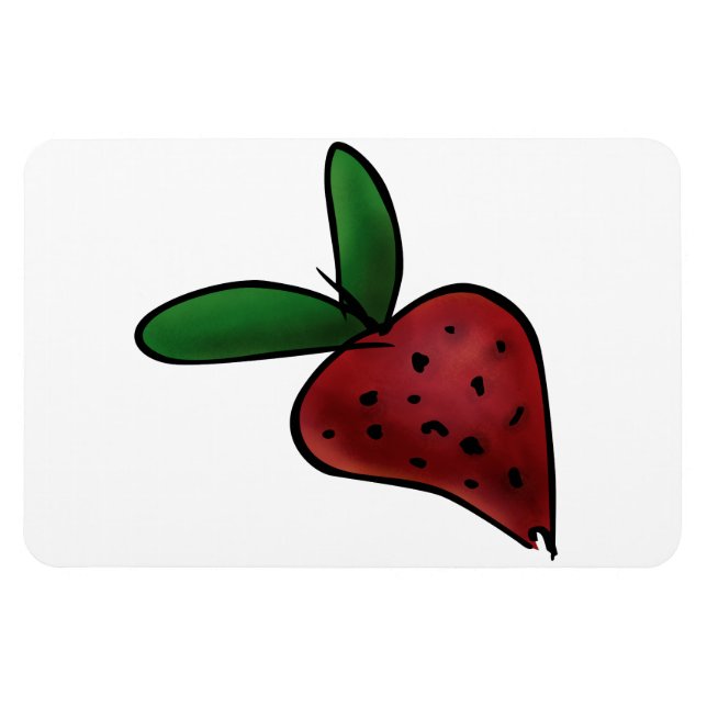 Cute Painted Strawberry Illustration Magnet (Horizontal)