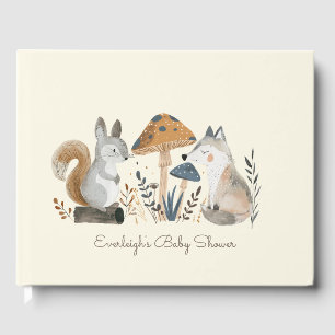 Cute Painted Woodland Animals Guest Book