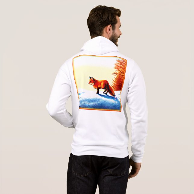 Cute Painting Of a Red Fox. Buy Now Hoodie (Back Full)
