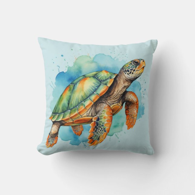 Cute Painting Turtle Cushion (Front)