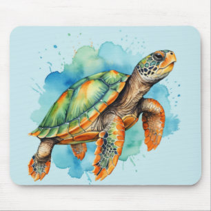 Cute Painting Turtle Mouse Pad