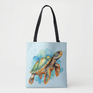 Cute Painting Turtle Tote Bag