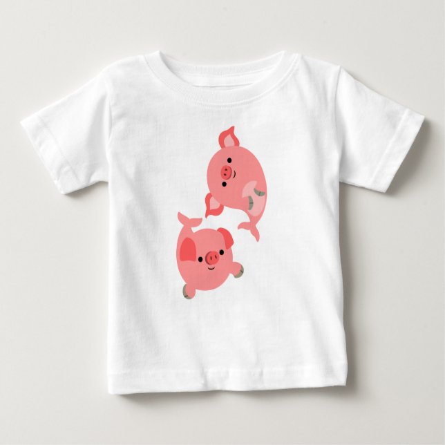 Cute Pair of Cartoon Merpigs Baby T-Shirt (Front)