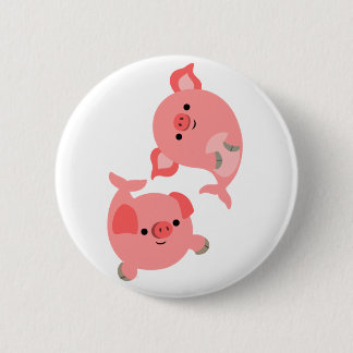Cute Pair of Cartoon Merpigs Button Badge