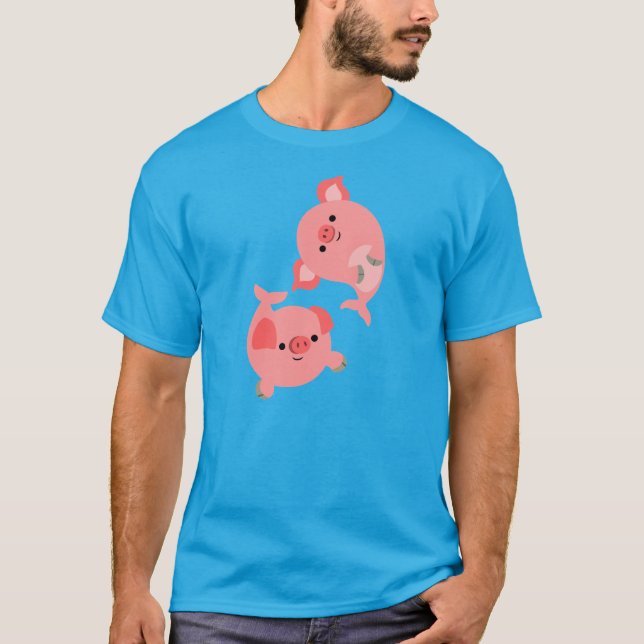 Cute Pair of Cartoon Merpigs T-Shirt (Front)