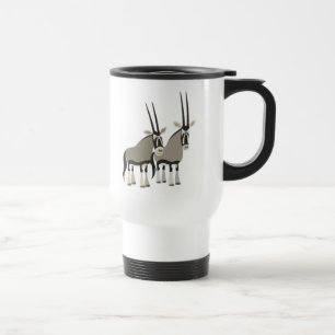 Cute Pair of Cartoon Oryxes Commuter Mug