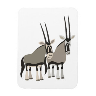 Cute Pair of Cartoon Oryxes Flexible Magnet