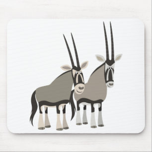 Cute Pair of Cartoon Oryxes Mousepad