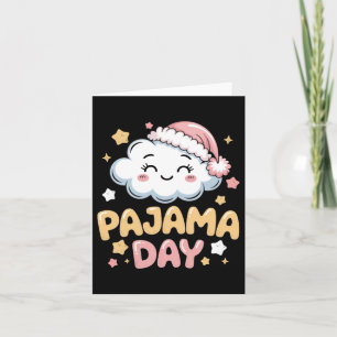 Cute Pajama Day Cloud Cartoon Art Card