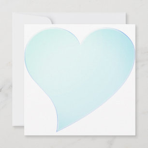 Cute pale aqua blue big heart Valentine's day card