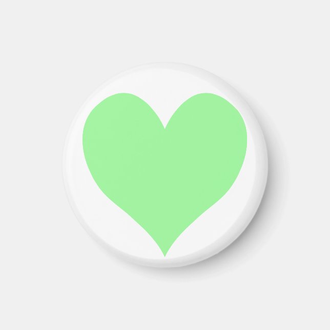 Cute Pale Green Heart Magnet (Front)