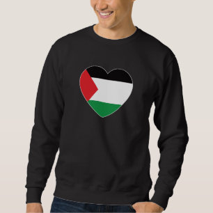 cute palestine flag heart graphic design sweatshirt