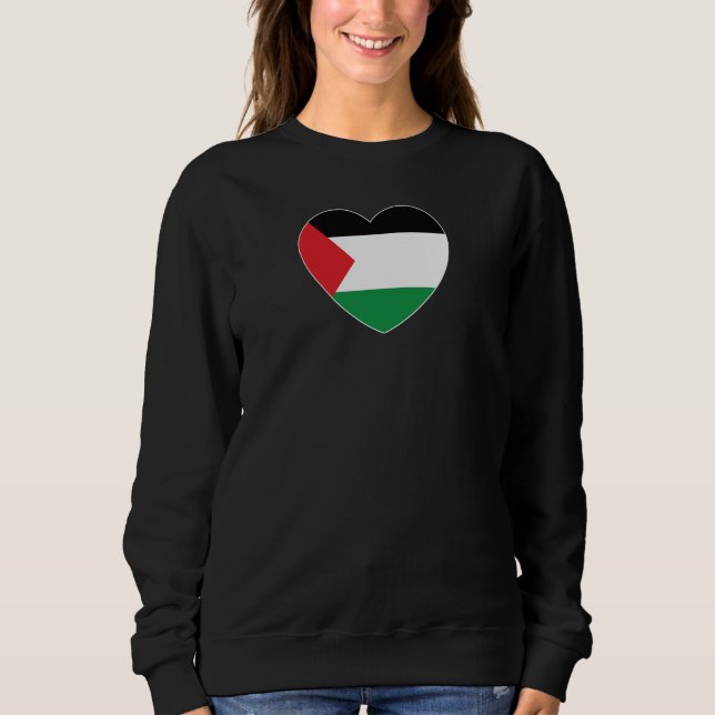 cute palestine flag heart graphic design sweatshirt (Front)
