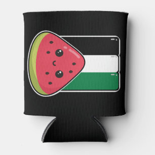 Cute Palestine flag with watermelon-Free Palestin Can Cooler
