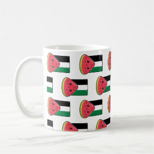 Cute Palestine flag with watermelon-Free Palestin Coffee Mug