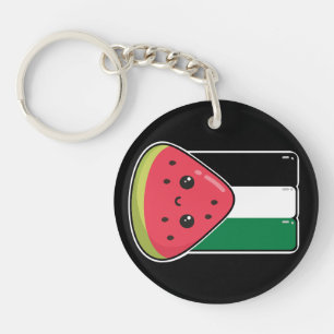Cute Palestine flag with watermelon-Free Palestin Key Ring