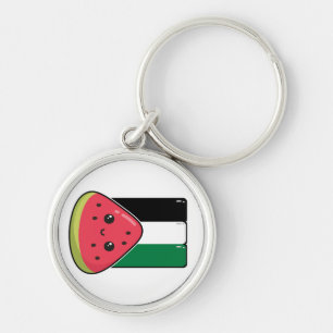 Cute Palestine flag with watermelon-Free Palestin  Key Ring