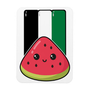 Cute Palestine flag with watermelon-Free Palestin Magnet