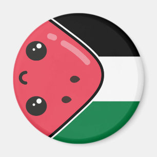 Cute Palestine flag with watermelon-Free Palestin  Magnet