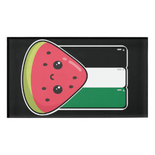 Cute Palestine flag with watermelon-Free Palestin  Name Tag
