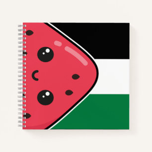 Cute Palestine flag with watermelon-Free Palestin  Notebook