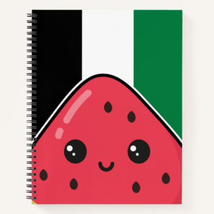 Cute Palestine flag with watermelon-Free Palestin Notebook