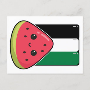 Cute Palestine flag with watermelon-Free Palestin Postcard