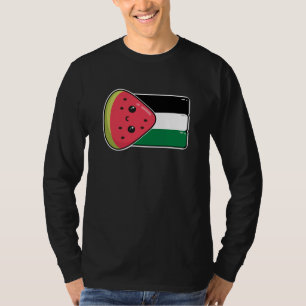 Cute Palestine flag with watermelon-Free Palestin  T-Shirt