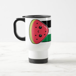 Cute Palestine flag with watermelon-Free Palestin Travel Mug
