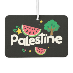 Cute Palestine word surrounded by watermelons tree Car Air Freshener