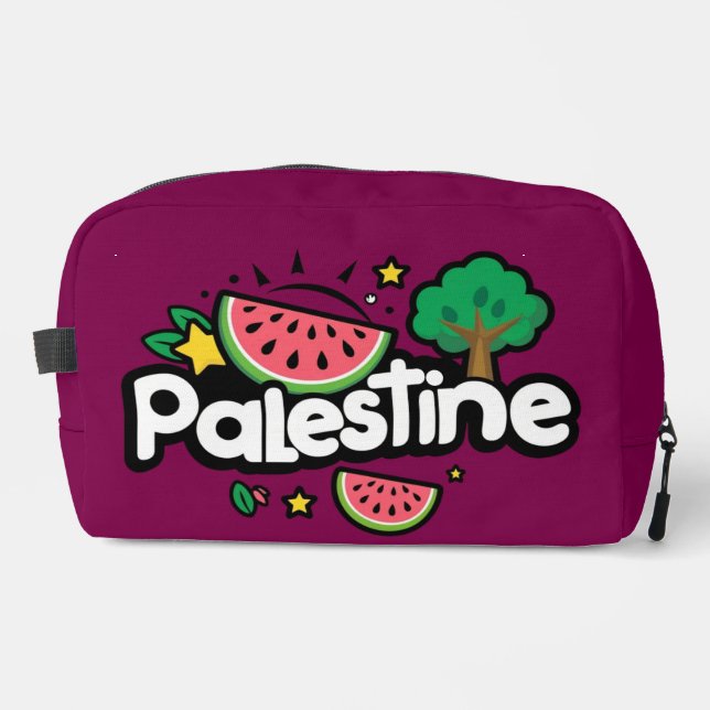 Cute Palestine word surrounded by watermelons tree Dopp Kit (Front)