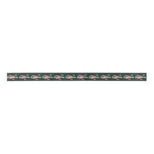 Cute Palestine word surrounded by watermelons tree Satin Ribbon