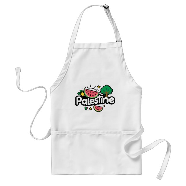 Cute Palestine word surrounded by watermelons tree Standard Apron (Front)