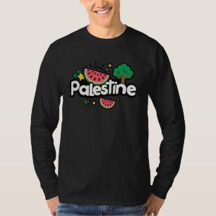Cute Palestine word surrounded by watermelons tree T-Shirt