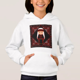 cute Palestinian girl Embroidery red tatreez