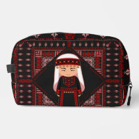 cute Palestinian girl Embroidery red tatreez