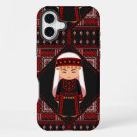 cute Palestinian girl Embroidery red tatreez  