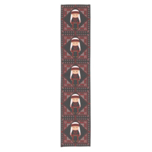 cute Palestinian girl Embroidery red tatreez Short Table Runner