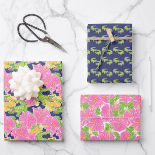 Cute Palm Beach Alligators Wrapping Paper Sheet