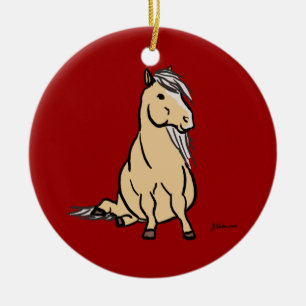 Cute Palomino Pony Ceramic Tree Decoration