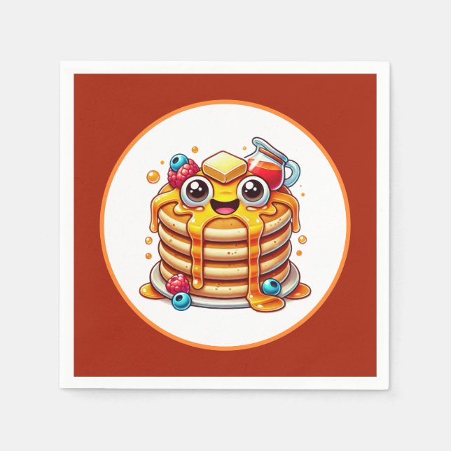 Cute pancake breakfast party napkin (Front)